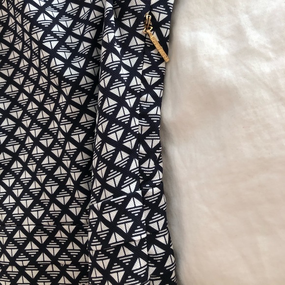 Tory Burch Sleeveless Dress, 90% Silk, Women’s Size 8, Navy Blue/White Pattern - Picture 4 of 8